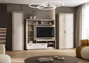 Модульная гостиная Ангара (Миф) Кашемир/Крафт серый